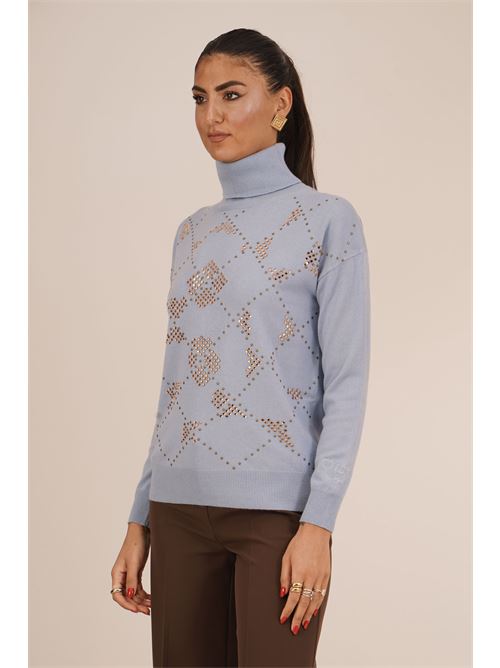 Maglia con strass Love To Love by Gai Mattiolo | LT625AZZURRO